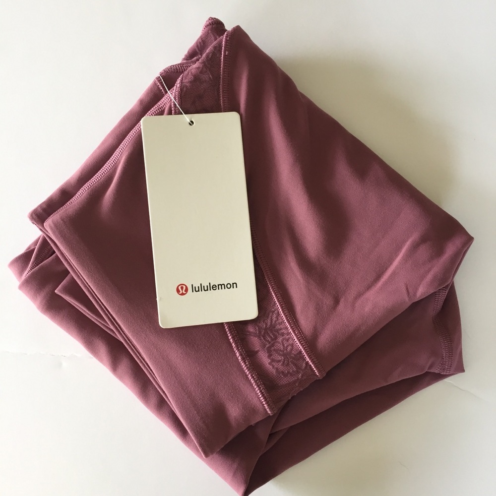 Lululemon Wunder Under Flocked Mesh Crop Plumful